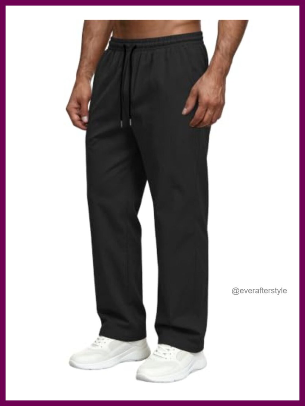 Men's Casual Pants Relaxed Fit Drawstring Elastic Waist Sweatpants